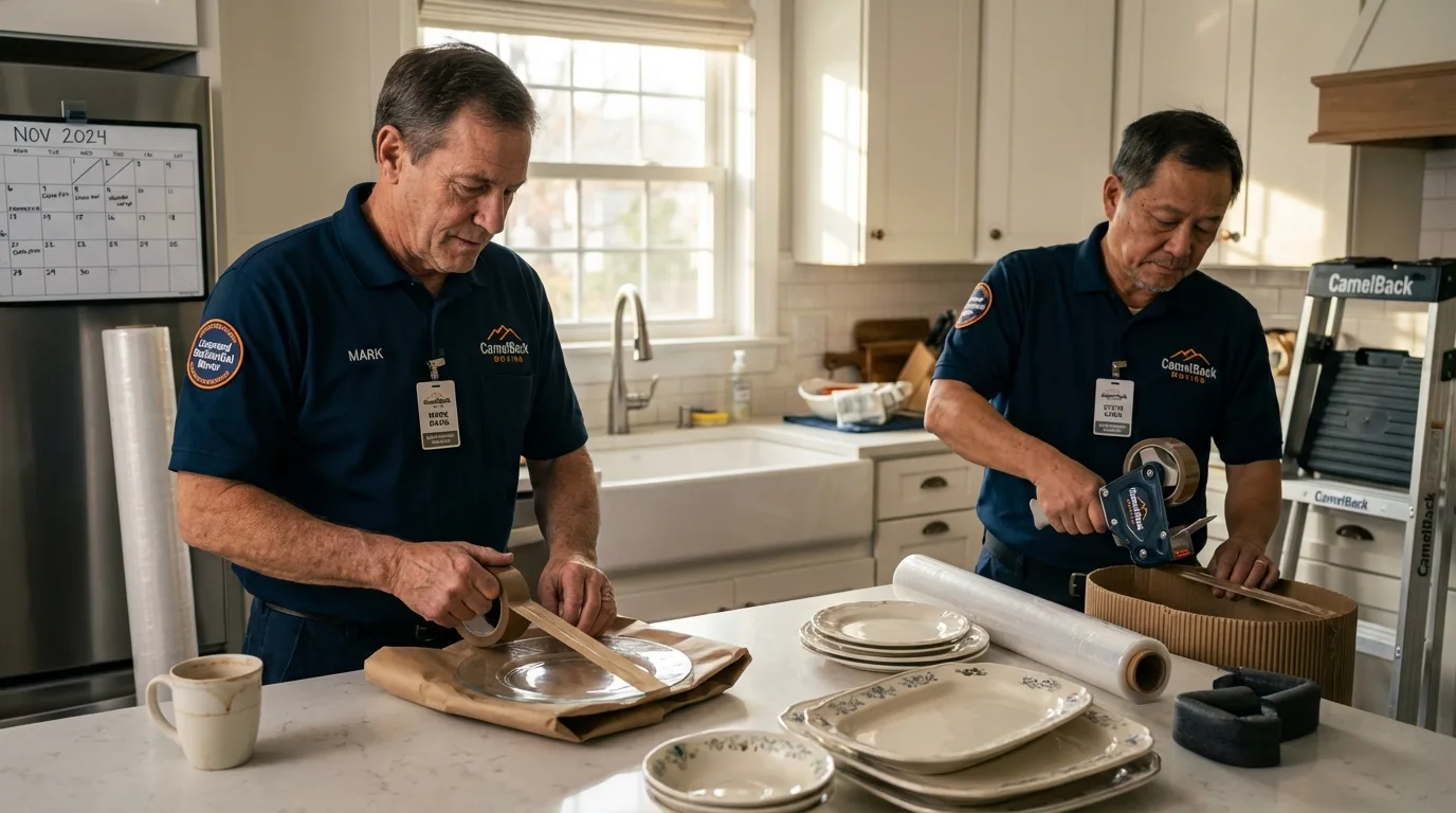 Professional crew packing kitchen dishware in Brigham City, UT